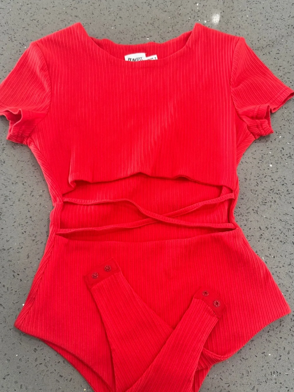 Princess Polly Red Ribbed Tank Top - Picture 2 of 9